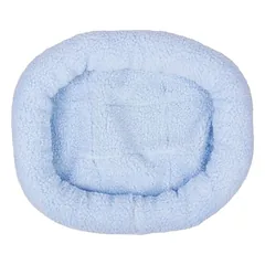 Duvo+ Bett oval Schafsfell blau für Katzen