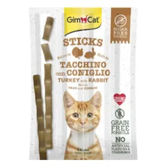 GimCat Sticks skanėstai su kalakutiena ir triušiena katėms