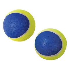 KONG Ultra SqueakAir Ball L (8cm) 2vnt - sustiprintas teniso kamuoliukas šunims, mėtymo žaislas su cypliuku