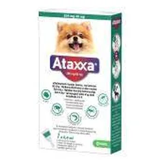 KRKA Ataxxa užlašinamas tirpalas šunims nuo erkių, blusų ir uodų, iki 4 kg, 200 mg/40 mg, N1