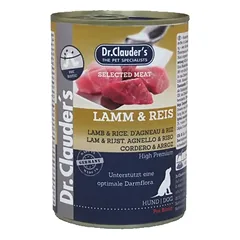 DR. CLAUDER’S drėgnas maistas šunims su ėriena ir ryžiais 6x400g
