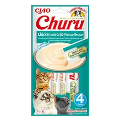 Churu kreminis skanėstas katėms su vištiena ir krabu, 56g N4