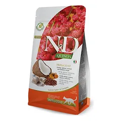 Farmina N&D Cat Grain Free Skin Coat be grūdų sausas maistas katėms silkė, bolivinė ramunė, 5 kg
