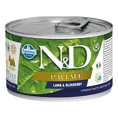 Farmina N&D Dog Lamb Blueberry Adult Mini drėgnas maistas mažiems veislėms su ėriena ir mėlynėmis, 140 g