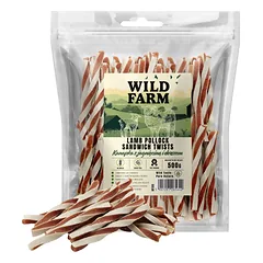 WILD FARM Sumuštinis su ėriena ir menke 500g skanėstai šunims