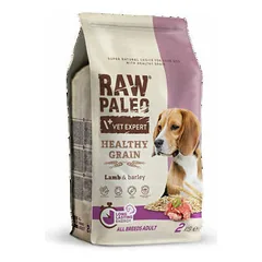 VetExpert Raw Paleo Adult Healthy Grain su ėriena ir miežiais, sausas maistas šunims 2 kg