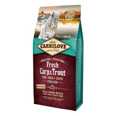 Carni Love Fresh Carp & Trout Adult Cat Sterilised sausas maistas katėms