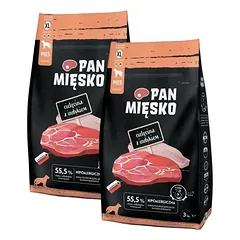 PAN MIŠKO Veršiena su kalakutiena šunims traškučiai XL 2x3 kg