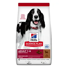 Hill’s Science Plan Canine Medium Adult Sausas pašaras saugusiems vidutinių veislių šunims (su ėriena ir ryžiais) 2,5kg