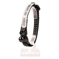 Duvo+ Reflektierendes Katzenhalsband mit Adresse schwarz