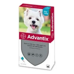 Advantix lašai nuo blusų ir erkių šunims nuo 4 iki 10 kg, 1 pipetė - Pet24