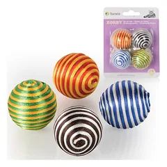 GiGwi Balls Zorby Rainbow Colour spalvoti kamuoliukai katėms, 4 vnt photo