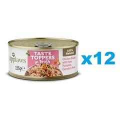 APPLAWS Taste Toppers Vištienos krūtinėlė, kumpis ir moliūgas sultinyje 12x156 g