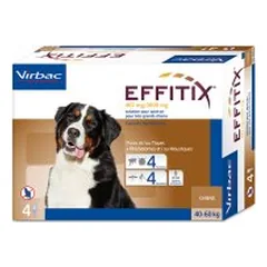 Virbac Effitix lašai šunims, 40-60 kg svorio 4vnt.