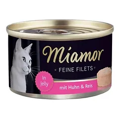 Miamor Feine Filets - drėgnas kačių ėdalas vištienos filė su ryžiais 100g skardinė