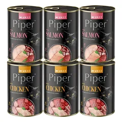 PIPER Animals Mix 6x400 g skonių su lašiša ir vištiena, šlapias kačių maistas