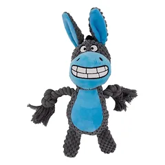 HAP žaislas šunims su virve, asilas,pilka/mėlyna,24cm