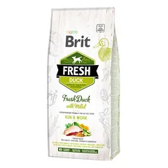Brit Fresh Duck with Millet Active Run&Work sausas pašaras šunims, 12 kg parduotuvėje alphazoo.lt