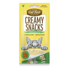 Cat Fest Kreminis užkandis su vištiena ir ikrais, papildomas maistas katėms, 4 x 10 g