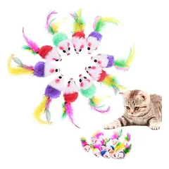 HausPets 10er Set Maus Spielzeug Katze Rassel bunt