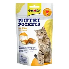 GimCat Nutri Pockets with Cheese & Taurine skanėstai katėms su Sūriu ir Taurinu 60g
