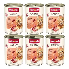 ANIMONDA Cat Carny Adult skonis: jautiena ir vištiena 6x400g 