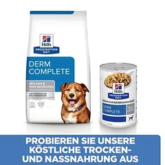 Hill's Prescription Diet Derm Complete su ryžiais ir kiaušiniais, sausas maistas šunims, > 10 kg — 3 nuotrauka