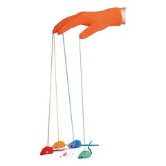 Flamingo žaislas katėms pirštinė su pelėmis, oranžinė