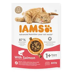 IAMS sausas maistas suaugusioms katėms su lašiša 0,8 kg