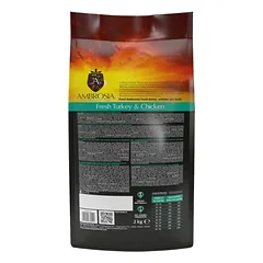 AMBROSIA grain-free Turkey & Chicken Large breed Adult, begrūdis kalakutienos ir vištienos sausas maistas šunims 12kg — 3 nuotrauka