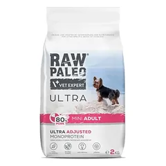 Raw Paleo Ultra sausas maistas mažų veislių suaugusiems šunims su kiauliena 2kg