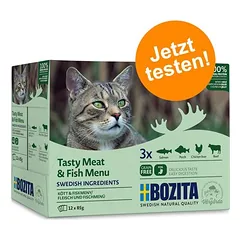 Bozita kąsneliai drebučiuose, mišrus rinkinys 12 x 85 g, drėgnas maistas katėms