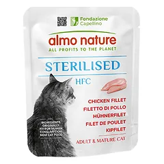 Almo Nature HFC Sterilised Cats Vištienos filė drėgnas maistas sterilizuotoms katėms, 50 g