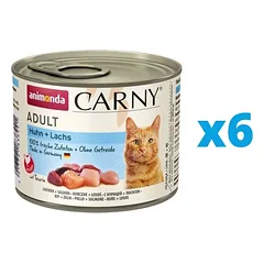 ANIMONDA Carny Adult rinkinys vištiena ir lašiša 6 x 200 g