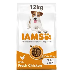 IAMS sausas maistas mažų ir vidutinių veislių šunims su vištiena, S/M, 12 kg