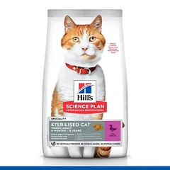 Hills Science Plan Sterilized Cat Young Duck sausas ėdalas