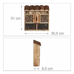 Vabzdžių viešbutis 31x30,5x9,5cm., šviesiai rudos spalvos — 4 nuotrauka