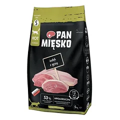 PAN MIĘSKO Kalakutiena su žąsiena katėms traškučiais S 2x5 kg