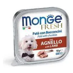 Monge Fresh paštetas šunims su ėrienos gabalėliais 100g, 100 g parduotuvėje petreon.lt