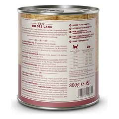 WILDES LAND Classic Adult Beef with Sweet Potato konservai šunims su jautiena ir batatais, 800g — 2 nuotrauka