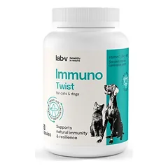 Lab-v Immuno Twist - natūralus imuniteto ir gyvybingumo palaikymas šunims ir katėms 60 susukamų kapsulių
