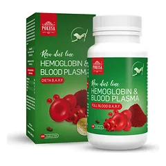 Pokusa RawDietLine Hemoglobinas ir kraujo plazma 120tbl. - papildas, skirtas geležies ir amino rūgščių trūkumams šunų ir kačių racione spręsti.