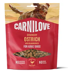 CARNILOVE Ostrich with Blackberries skanėstas šunims su strutiena, 200 g