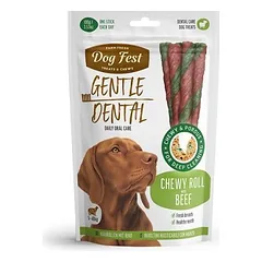 Dog Fest Dental Chewy Roll With Beef papildomas maistas suaugusiems šunims, 100 g