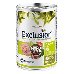Exclusion Mono Protein Mediterraneo konservuotas pašaras šunims su vištiena, 400 g