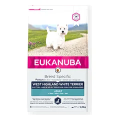 Eukanuba West Highland Terrier suaugusiems vištiena 2,5 kg parduotuvėje animu.lt