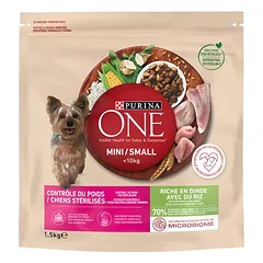 PURINA ONE Mini Weight Control / Sterilised su kalakutiena ir ryžiais, sausas maistas šunims, 1,5 - 2,9 kg — 2 nuotrauka