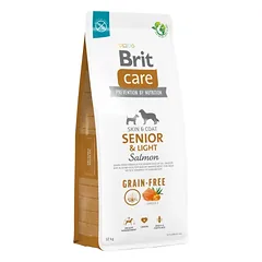 Brit Care Grain-free Senior&Light Salmon sausas maistas vyresnio amžiaus šunims su lašiša 3kg. – 12kg.