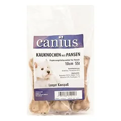 Canius kramtomasis kaulas su prieskrandžių įdaru 10 cm, skanėstai šunims