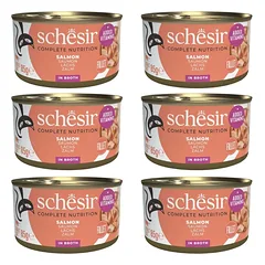 SCHESIR Lašiša katėms skirtoje sriuboje, 6 x 85 g